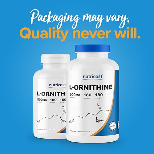 Miniatura 3 de Nutricost L-Ornitina 500mg; 180 Cápsulas (2 Botellas)