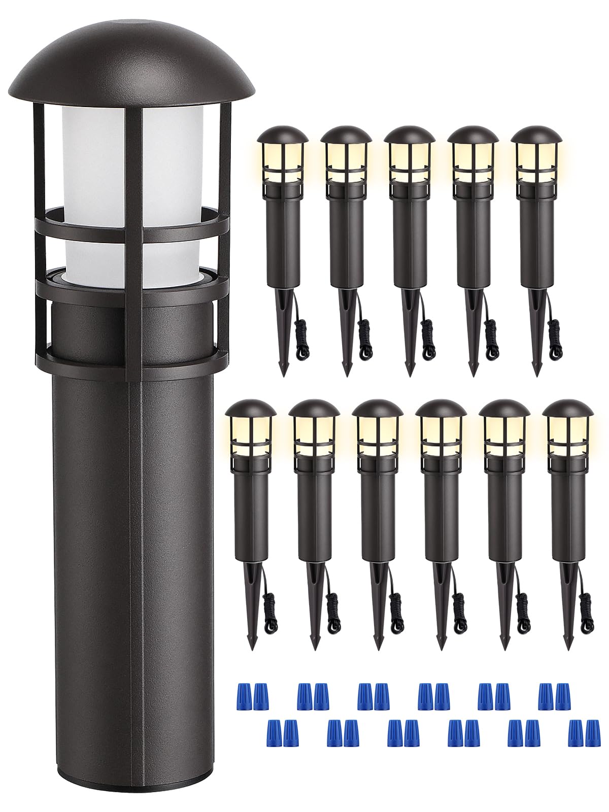 Sponsored Ad - LEONLITE 12-Pack Low Voltage Landscape Pathway Lights 3W Landscape Lighting 12-24V LED Bollard Path Lights Wired CRI 90+ Aluminum Pathway Lighting for Walkway Yard Garden, ETL Listed, 3000K Warm White