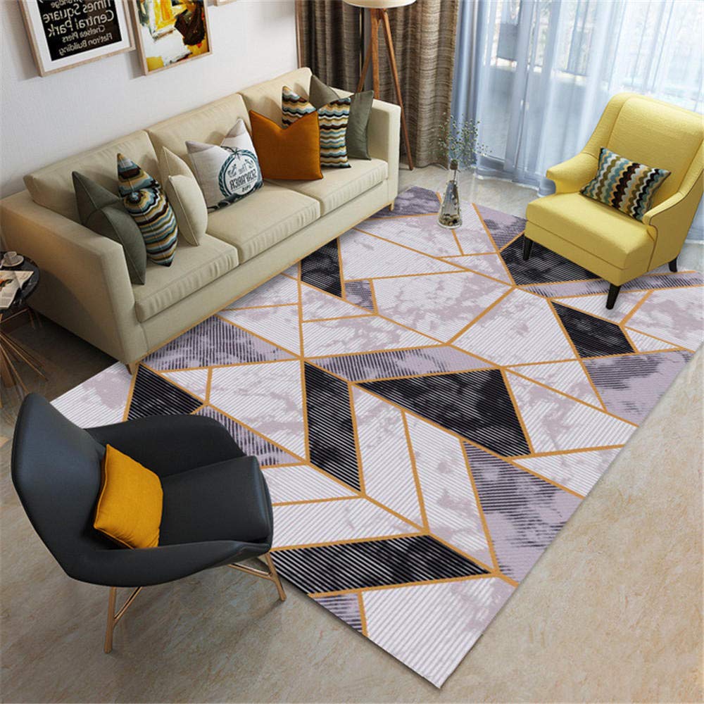 Tapis rectangulaire épaisseur 5mm en polyester pour chambre moderne