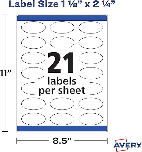 Miniatura 5 de Etiquetas ovaladas texturadas Avery blancas 1125 x 2250 pulgadas
