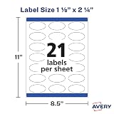 Avery Printable Blank Oval Labels, 1-1/8" x 2-1/4", Textured Matte White, 210 Customizable Labels (8216) – view 5