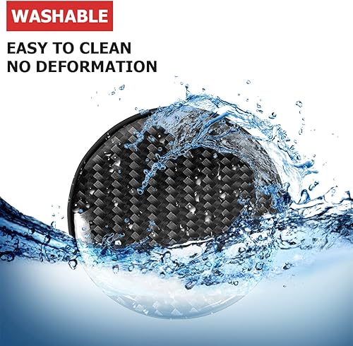 Miniatura 4 de BESULEN - Juego de 2 portavasos para automóvil de fibra de carbono, antideslizantes, insertados, universales de 2.75 pulgadas, almohadillas para