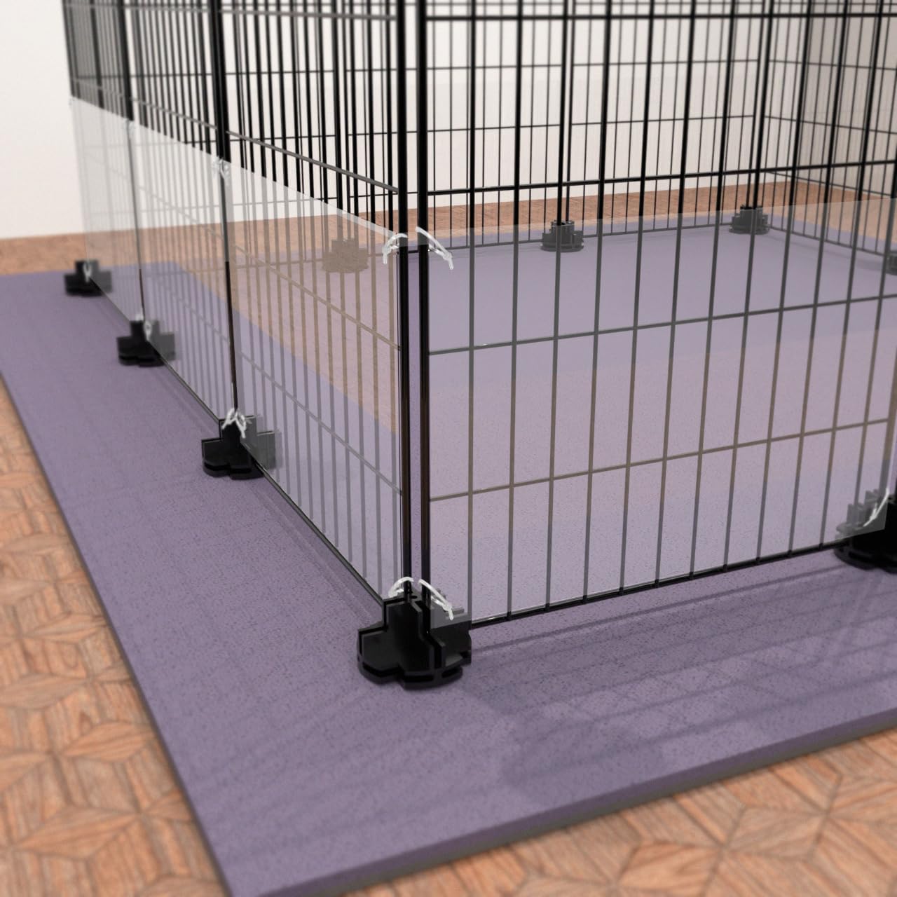 8 Pack Pet Cage Liner with Zip Ties Pet Rabbit Habitat Guinea Pig Cage 8" x 12" Flexible Plastic Side Protection Urine Guard Panels by Marketing Holders