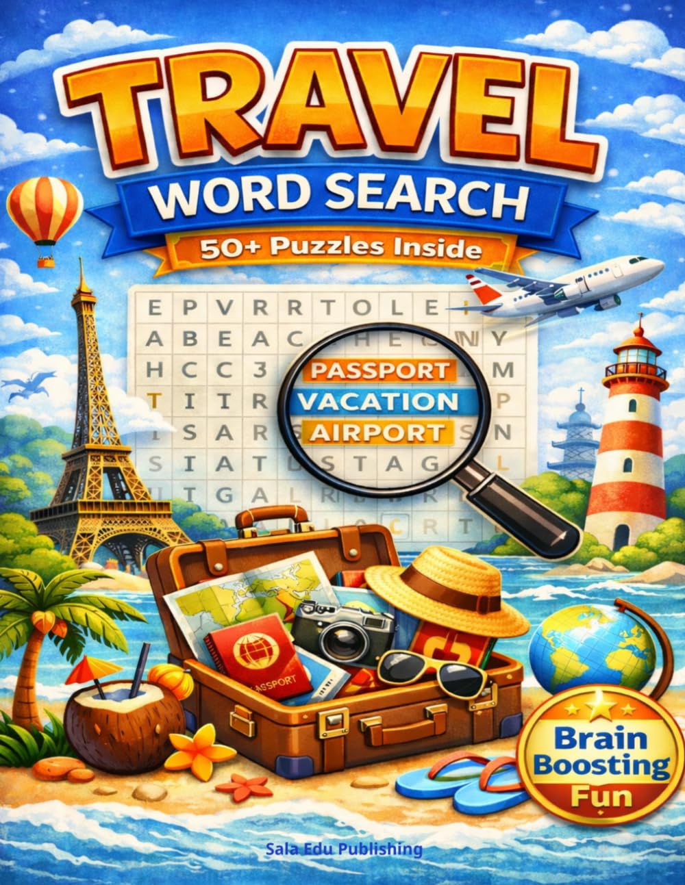 Travel Word Search Puzzle Book: 50+ Fun Travel-Themed Puzzles for Adults & Teens