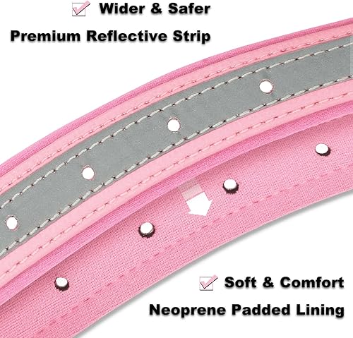 Miniatura 3 de Collares reflectantes personalizados para perros con acolchado de neopreno, collar de perro grabado personalizado con placa de nombre para perros