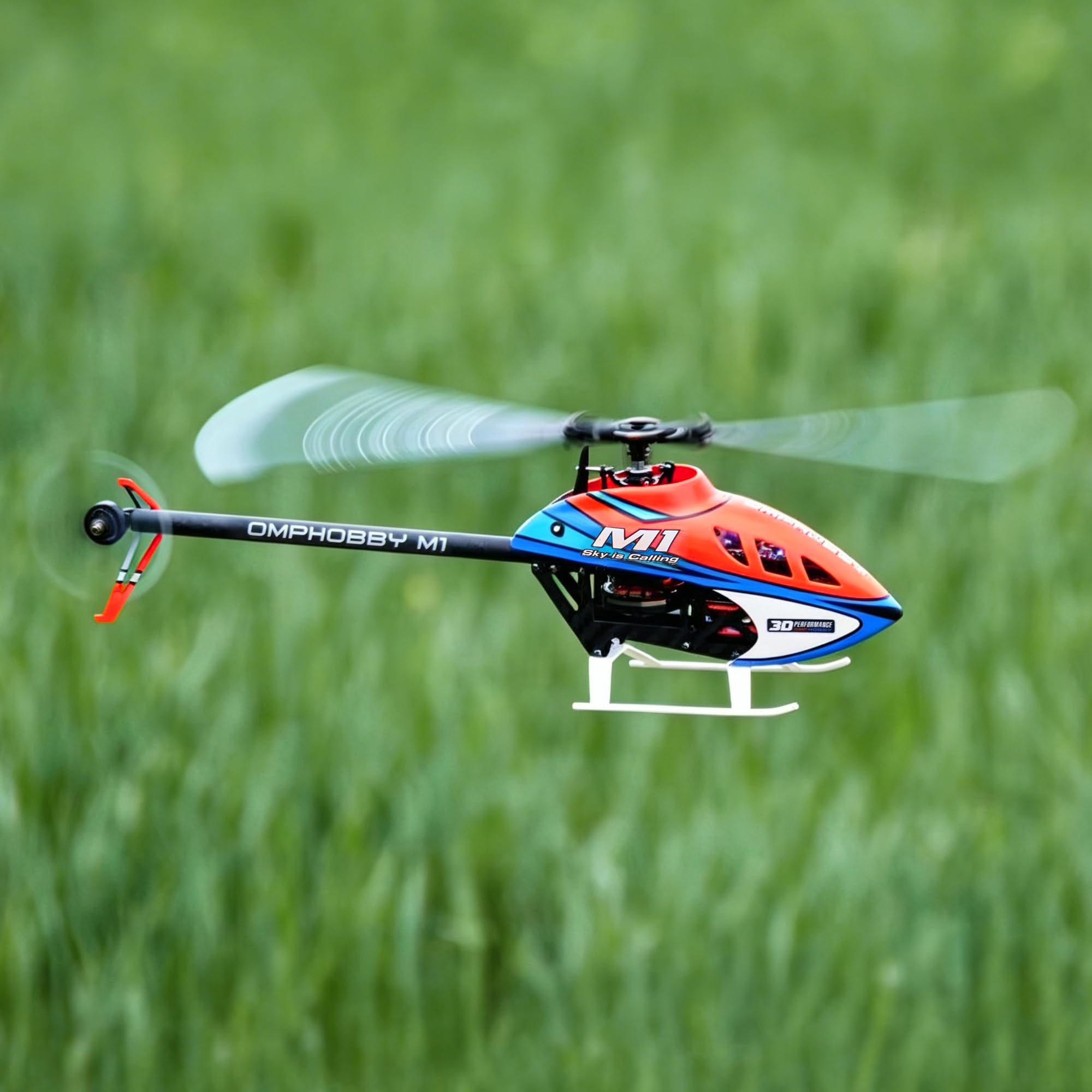 OMPHOBBY M1 V3 PRO 100-Klasse Mini 3D-RC-Hubschrauber BNF, 6CH Direktantrieb RC Helicopter mit integriertem ELRS-Empfänger &OFS3+ Flugsteuerung, Bürstenloser Motor, 2S LiHV-Akku Kein Controller Orange
