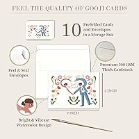 Vista 2 de Tarjetas de boda para la novia y el novio con sobres de 5 x 7 pulgadas, paquete de 10 tarjetas surtidas, notas en blanco para tarjetas