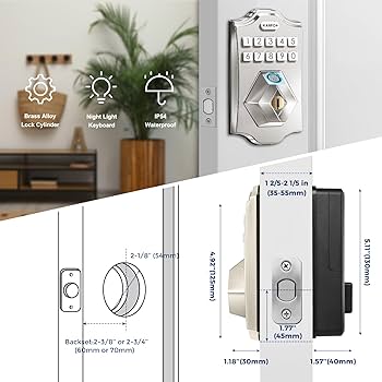 KANFOX KS2 Fingerprint, Keyless Entry Deadbolt with Keypad