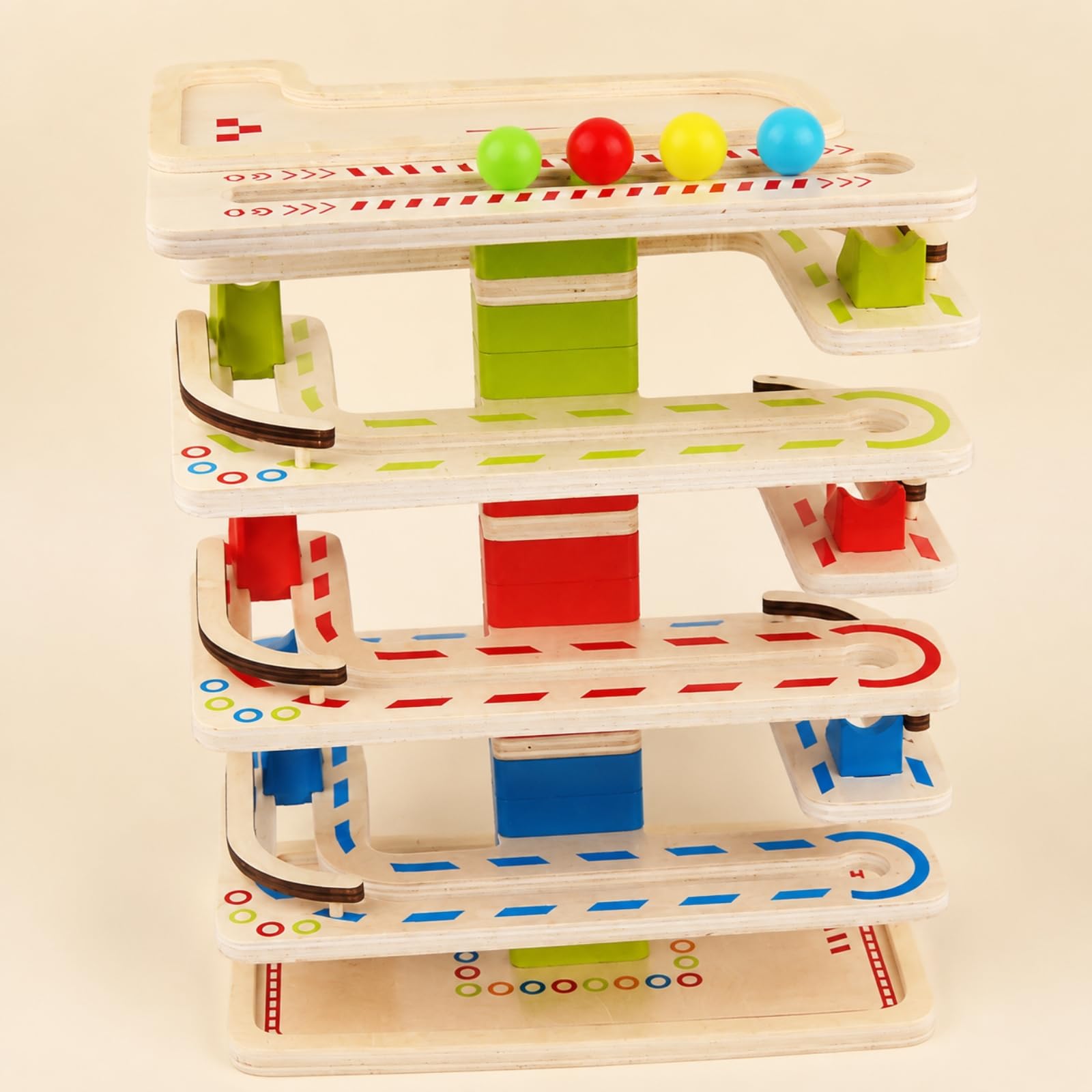 Circuit à Billes DIY en Bois Stable Jeu Marbres en Bois à Assembler Science Kit Cotruction DIY pr Jeunes Enfants