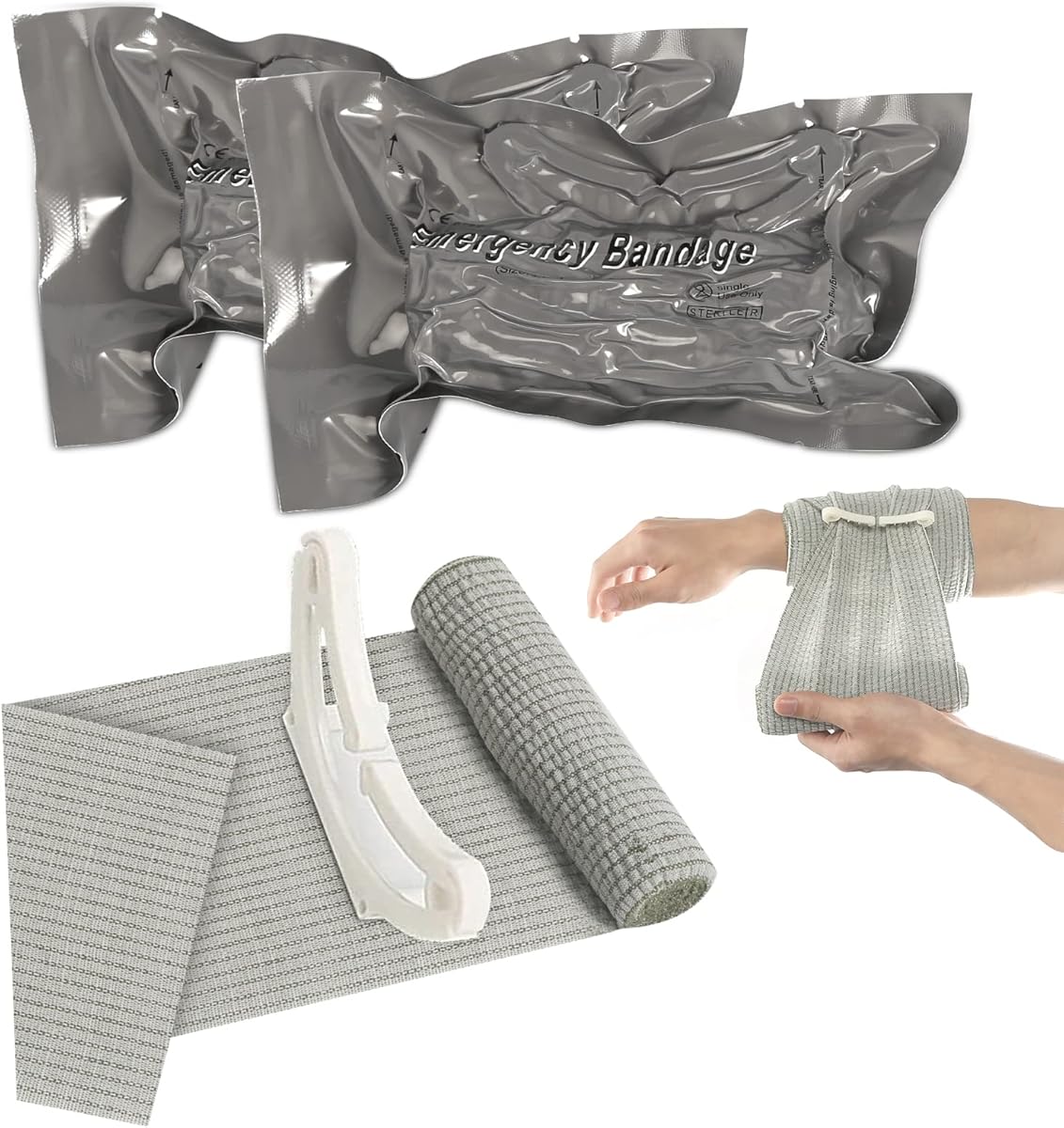 2 Stück Israeli Bandage Tourniquet Emergency Elastischen Bandagen Militär Bandage 4" Taktische Tourniquets First Aid Wound Haemostatic Bandage für Outdoor-Sport, Camping, Wandern, Klettern (4 Zoll)