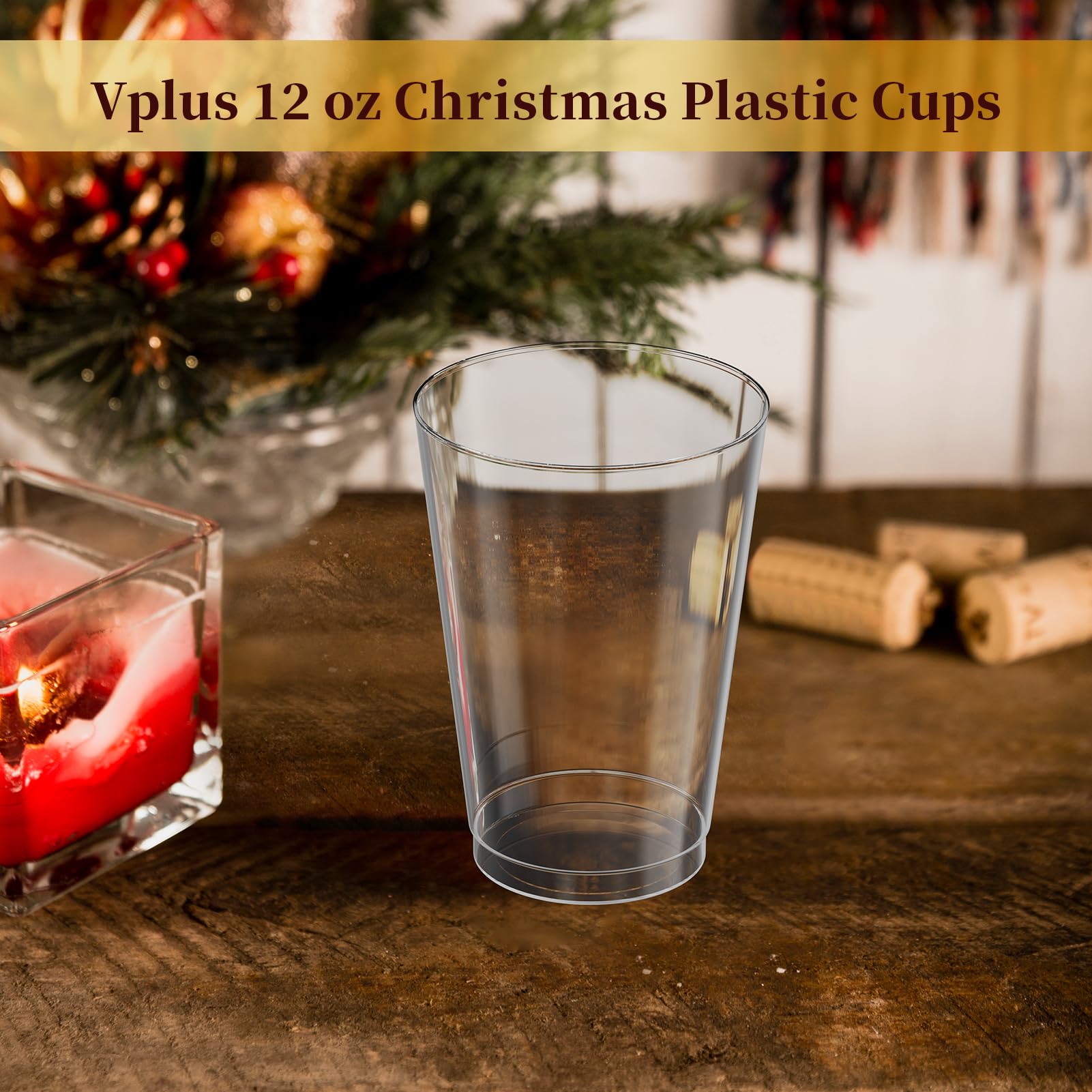 Vplus 150 Pack 12 OZ Clear Disposable Plastic Drinking Cups for Party — Amazon image 8