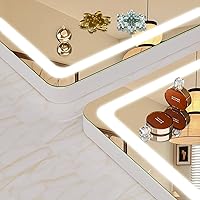 Vista 95 de Hasipu - Espejo de tocador con luces LED, espejo iluminado de maquillaje de 28 x 20 pulgadas, con 3 modos regulables, control por pantalla táctil