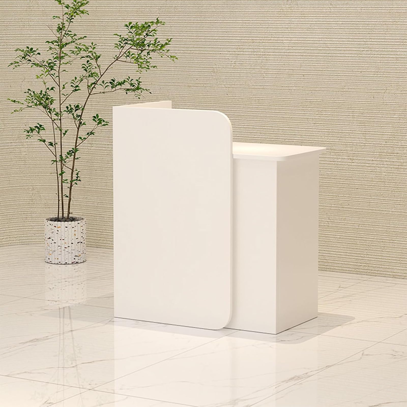 Banco per ricevimenti in legno con cassetti per mercati e minimarket, design elegante con cactus, 60 x 45 x 95 cm, ideale per casa, ufficio e segreteria