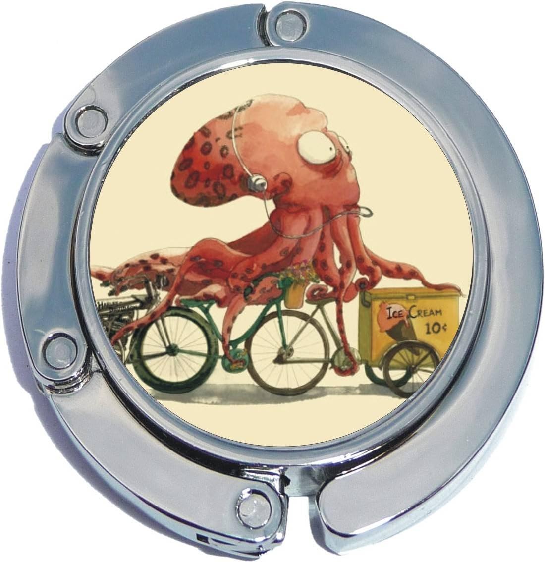 Octopus On Bike Ice Cream Foldable Purse Hanger