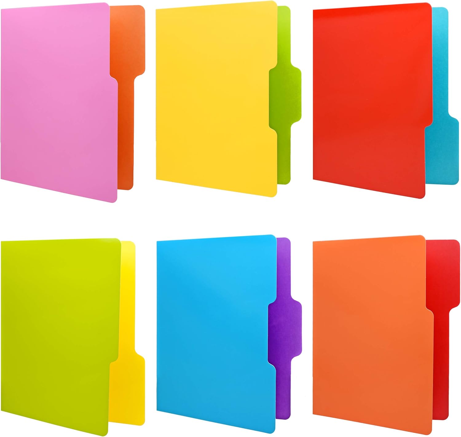 WOT I Decorative File Folders 12Packs, Cute File folders with 6 Cute Floral Design and 6 Solid Vibrant Colors, Two-Tone File Folders Letter Size, 1/3-Cut Tabs, 300gsm, File Folders Colored : Office Products