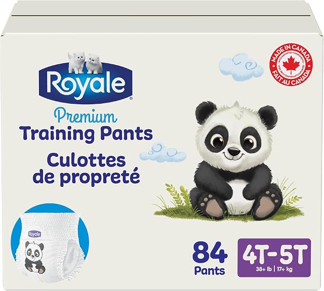 Royale Premium Training Pants, Size X-Large, 4T-5T (38 to 50 lbs), 84 Count, Disposable Training Pants (Packaging may vary)