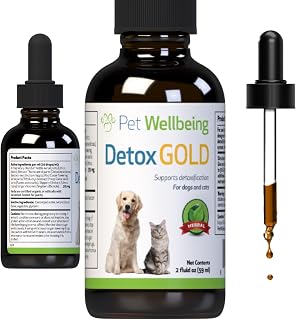 Pet Wellbeing - Detox Gold for Dogs - Natural Detoxification Support for Canines - 2oz (59ml)