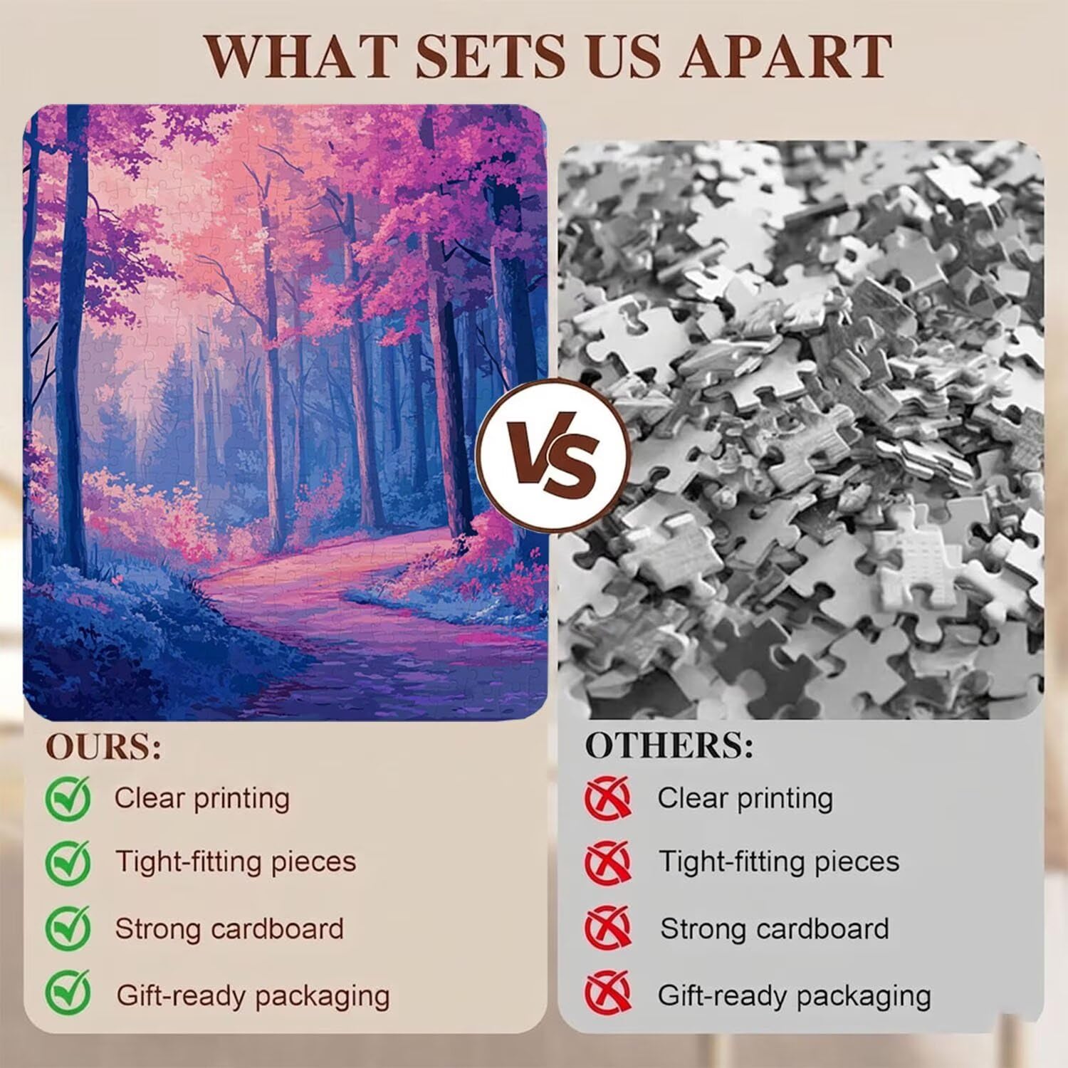 Cartone animato foresta Puzzle 1500 Pezzi per Adulti, Puzzle in Legno - Collezione Classica con Poster Incluso - Sfida di Concentrazione e Passatempo Antistress, Gioco per Famiglia, 87 x 57 cm f0-550