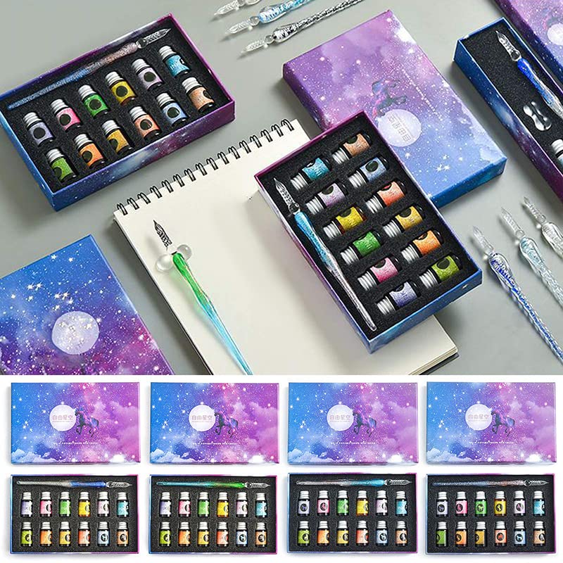 Amazon | 星空ガラスペン インクセット 12色インク ペン1本 ギフト