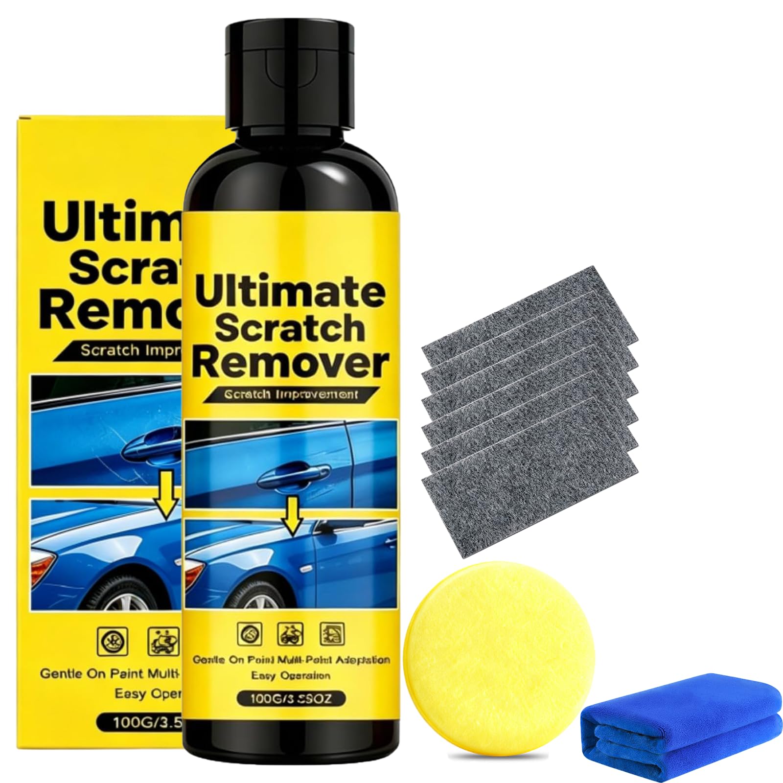 Nano Scratch Remover Car Scratch Paste, Ultimate Scratch Remover Paste for Light Scuffs, Swirl Marks and Glossy Paint Care (1ps)