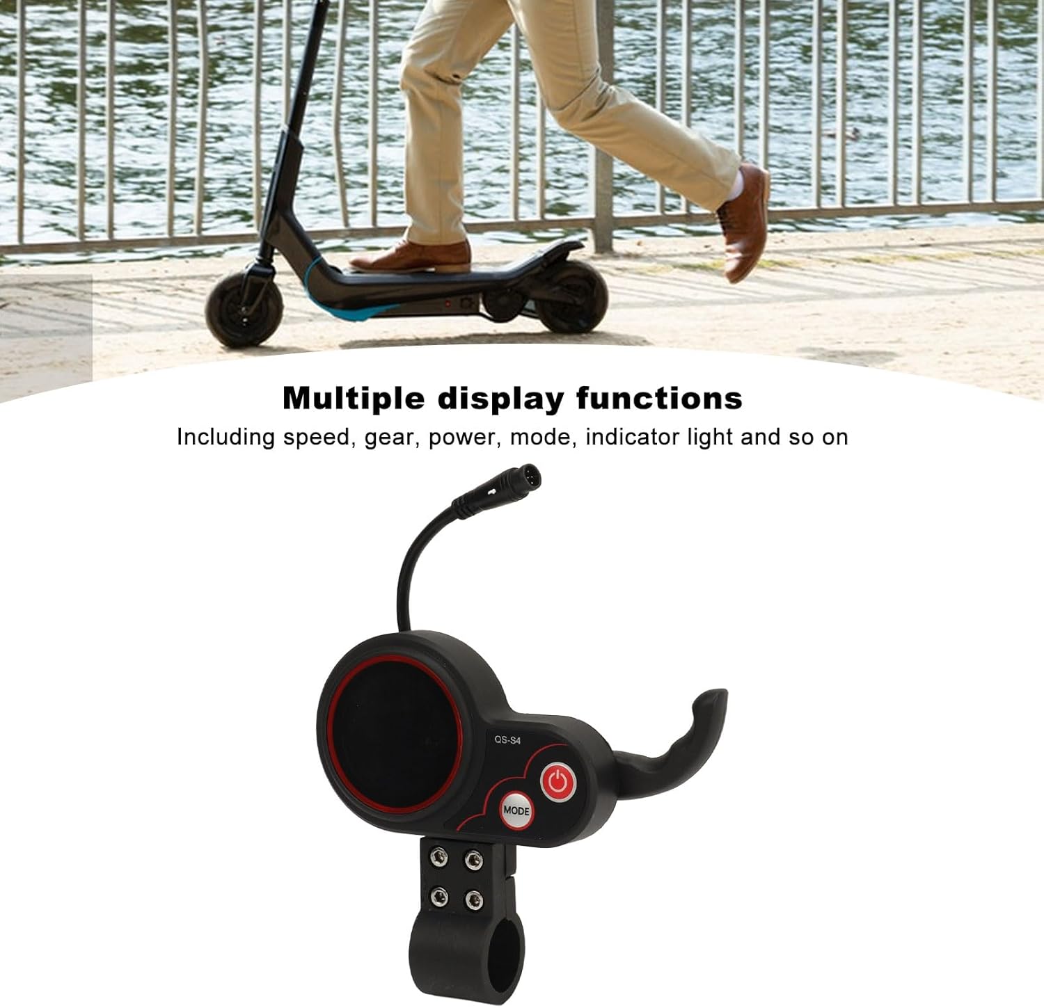 Yoidesu QS S4 Electric Scooter Display Panel, 6 Pin Electric Scooter Controller Electric Scooter LCD Display Control Panel Dashboard Display Screen Electric Display Panel Kit