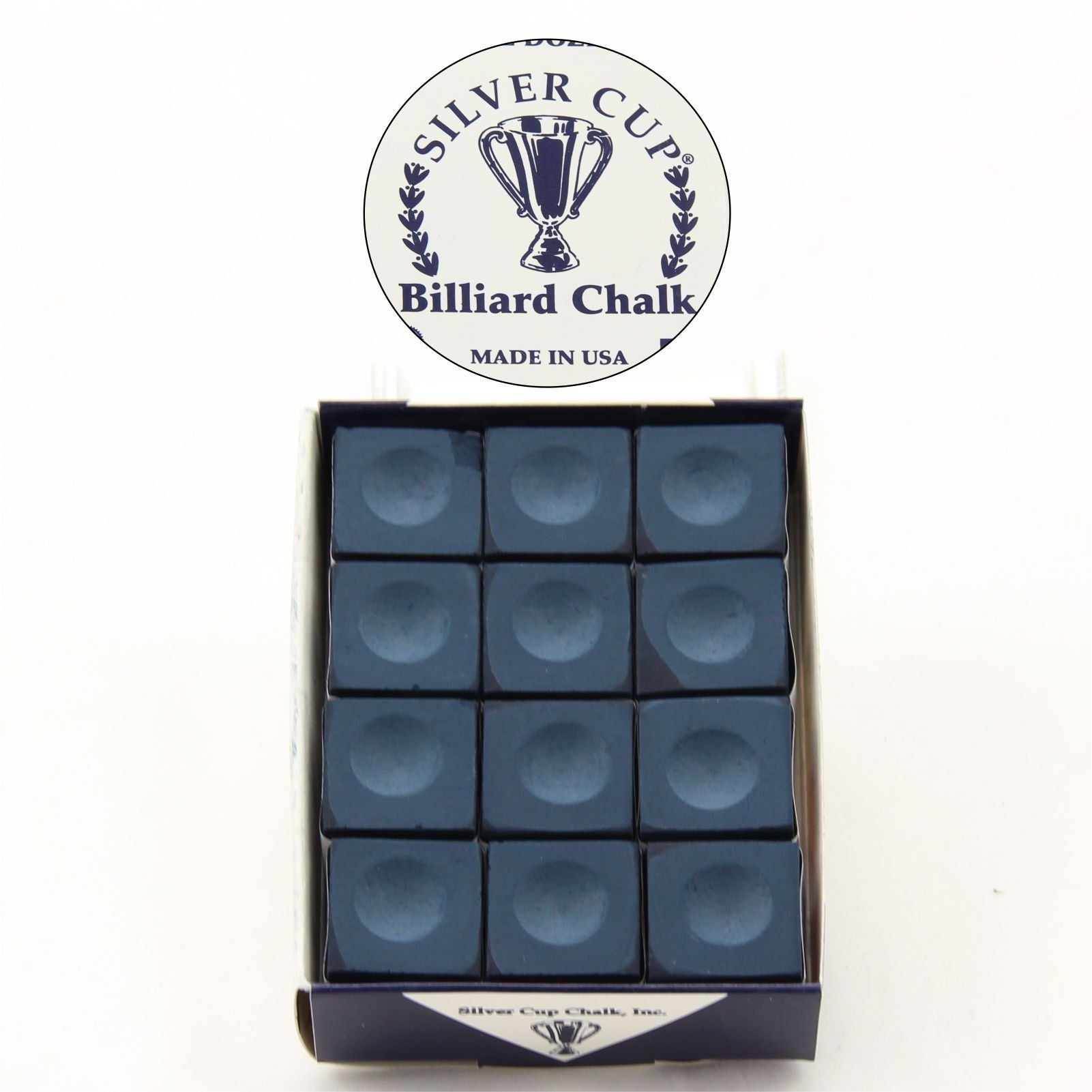 Box of 12 high quality Geniune Silver Cup DARK BLUE / NAVY chalks,