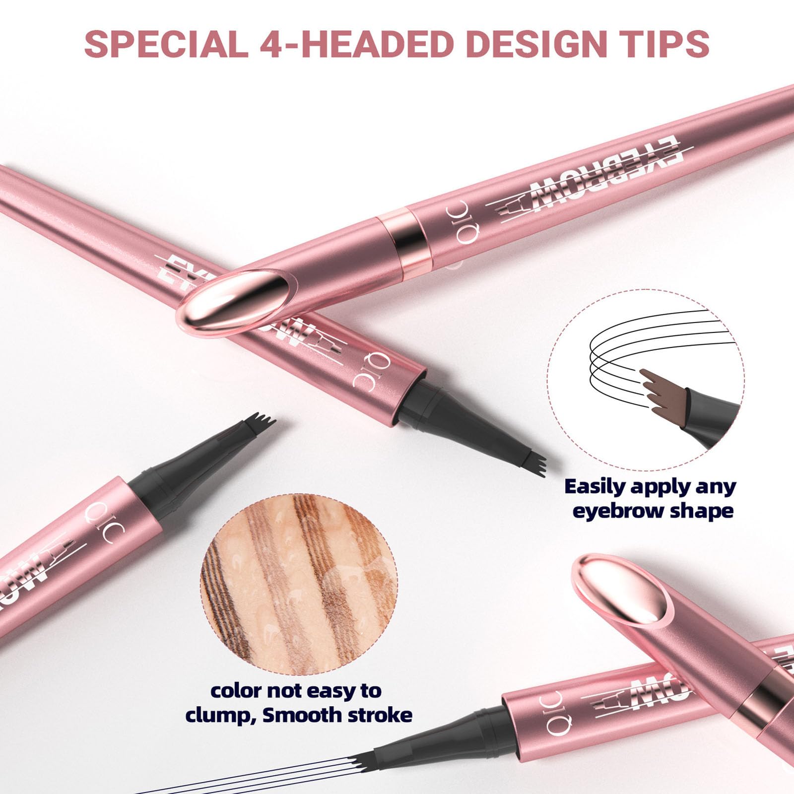 Magic Eyebrow Pencil, Microblading Eyebrow Pen with 4 Micro-Fork Tip - Image 3