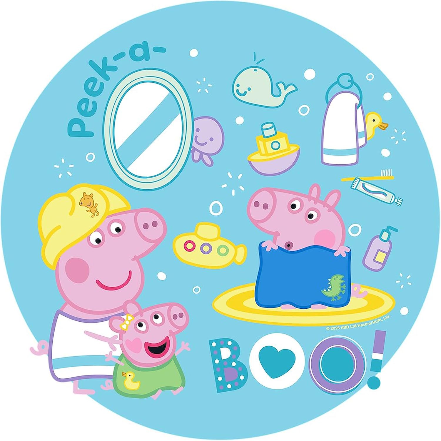 CafePress Peppa Pig: Bath Time 8.5" x 4.5" Zipper Cosmetic Pouch