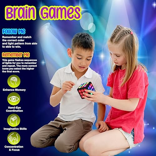 Miniatura 3 de PlayRoute Juguete de cubo iluminado 5 juegos electrónicos de cerebro y memoria para niños y niñas de 6 7 8 9 10 a 12 años en adelante idea de regalo