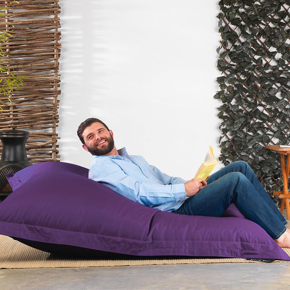 Bean Bag Bazaar Pouf Geant XXL, Pouf Poire avec Remplissage, Violet