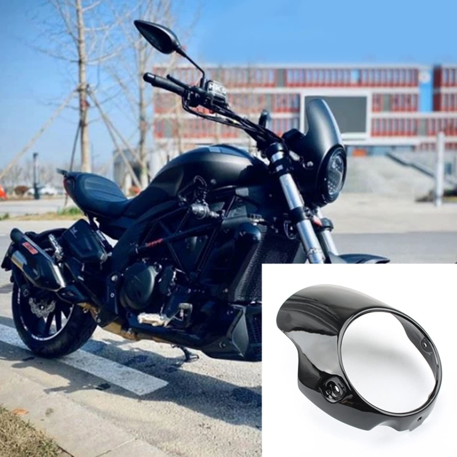 Parabrezza per Cupolino per Moto da 7 "per Parabrezza Bobber Drag Harley Cafe Racer Accessori di aggiornamento di Ricambio