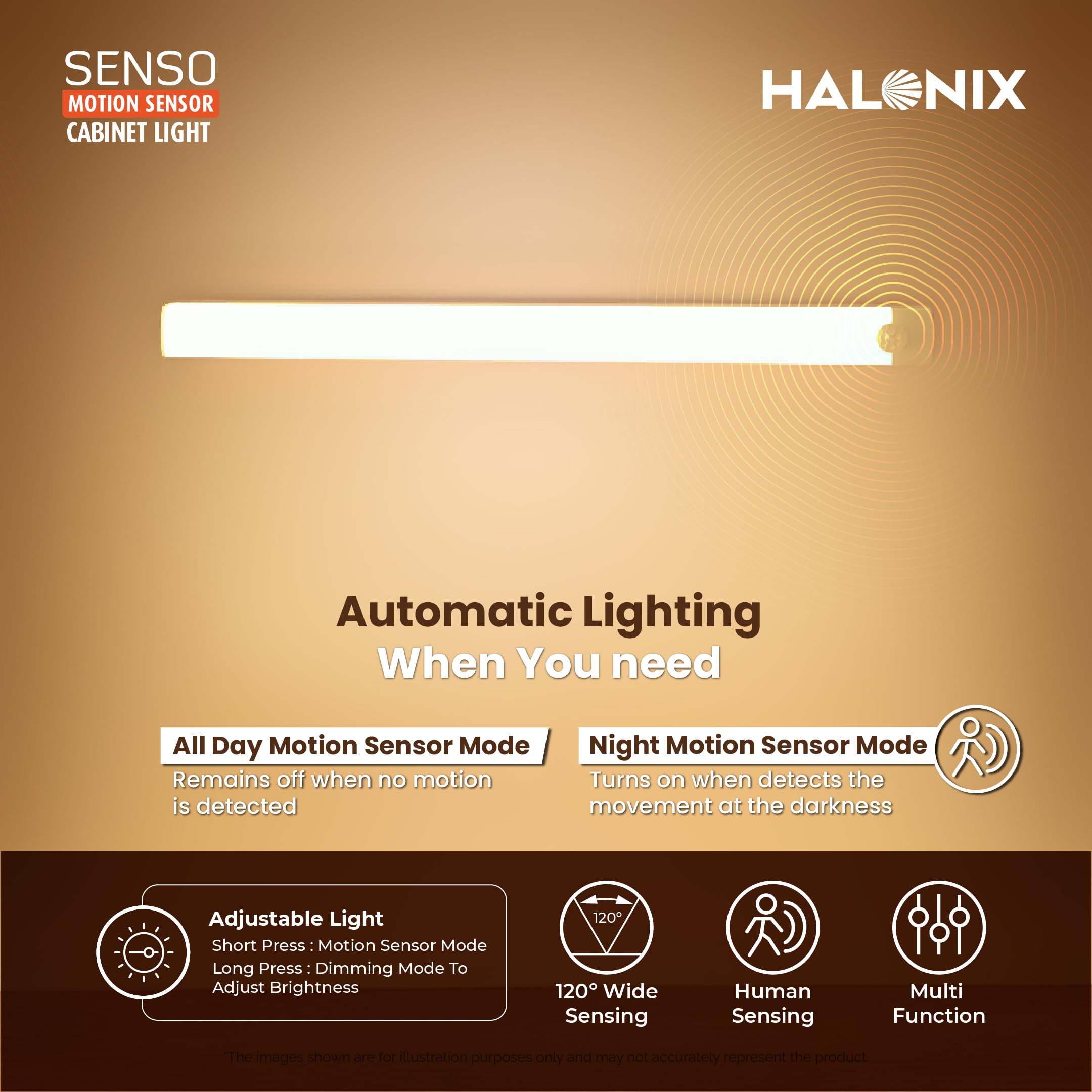 Motion Sensor Cabinet Lights - Rechargeable & Dimmable -3