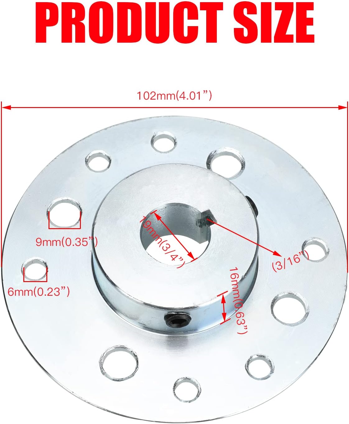 GREHUA 4" Rear Drum Brake Band & Steel Sprocket Hub Kit for Go Kart Cart Drift Trike Mini Bike Dune Buggy Quad ATV Predator 212cc 196cc 5.5hp 6.5hp Parts Axle Rod Mounting Set 3/4" Bore 3/16" Keyway