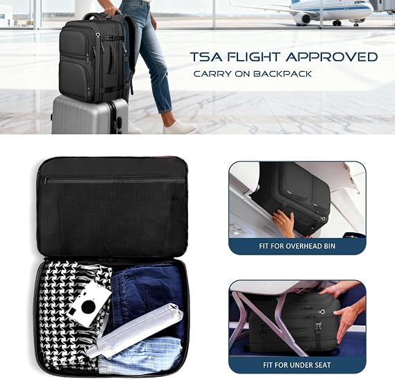 Travel Backpack for Men, TSA Carry On Backpack Flight Approved