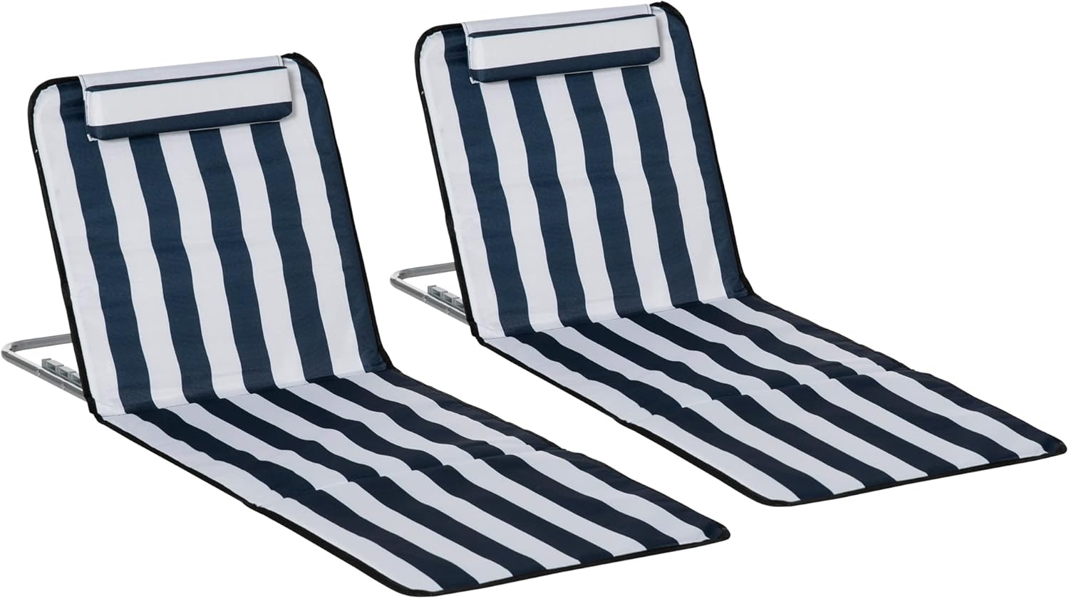 Outsunny Set of 2 Foldable Garden Beach Chair Mat Lightweight Outdoor
