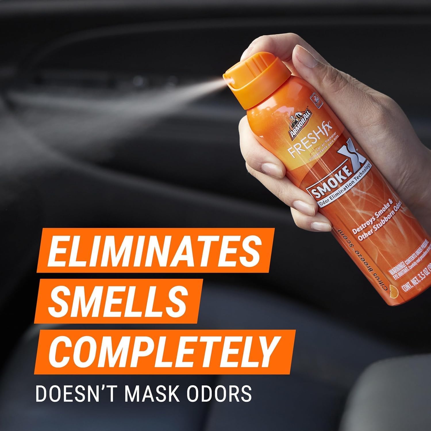 Armor All Car Air Freshener and Purifier - Odor Eliminator for Cars & Truck, Citrus Breeze Scent, Pump Spray, Pack of 4