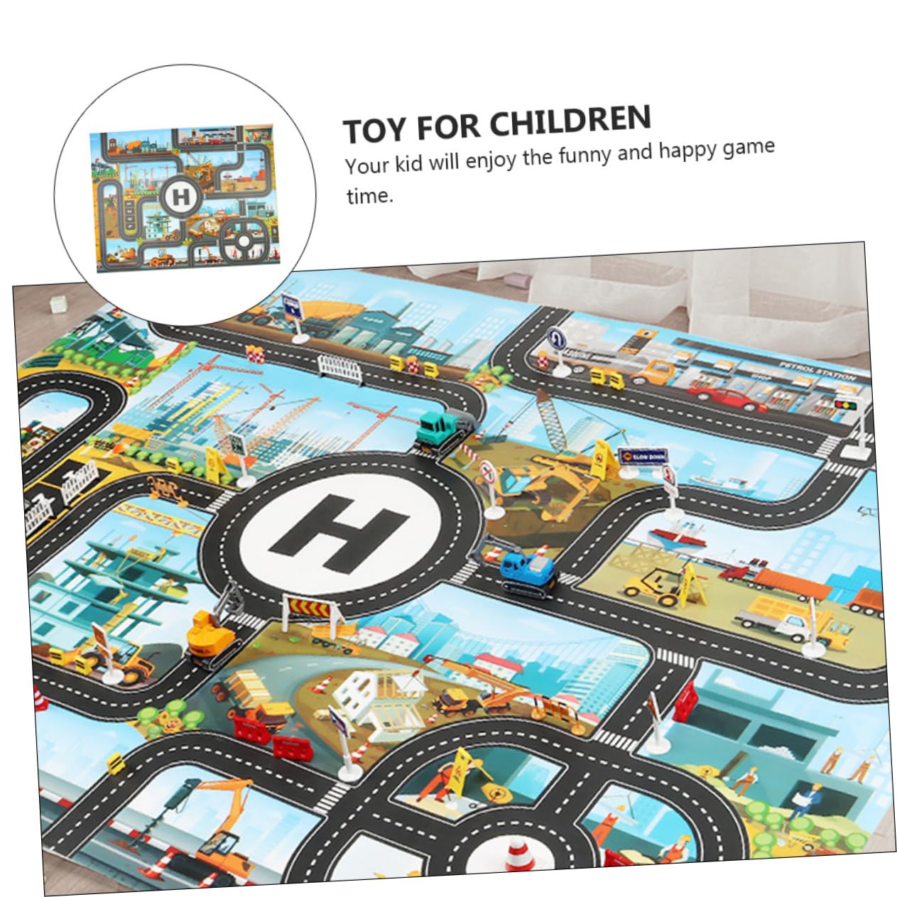 Garneck Alloy Car Game Pad Game Pad for Boys and Girls Educational Interactive Toy 1 Set Traffic Learning Carpet