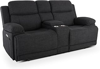 Raburg Kinosessel, 2er-Fernsehsessel, elektrische Relax- und Liegefunktion, 4× Getränkehalter & Snackfach, Komfortpolsterung, 130 kg Tragkraft, Snax, Webstoff |Anthrazit