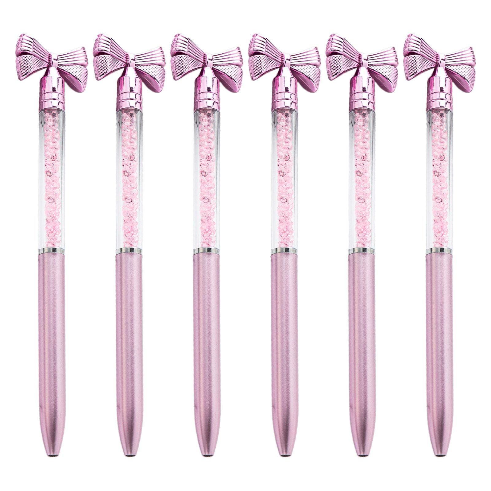 Maxtonser 6Pcs Crystal Bead Ballpoint Pen Bow Ballpoint Pen Pen Smooth to Write Guest Sign In Pen for Hotel Reception