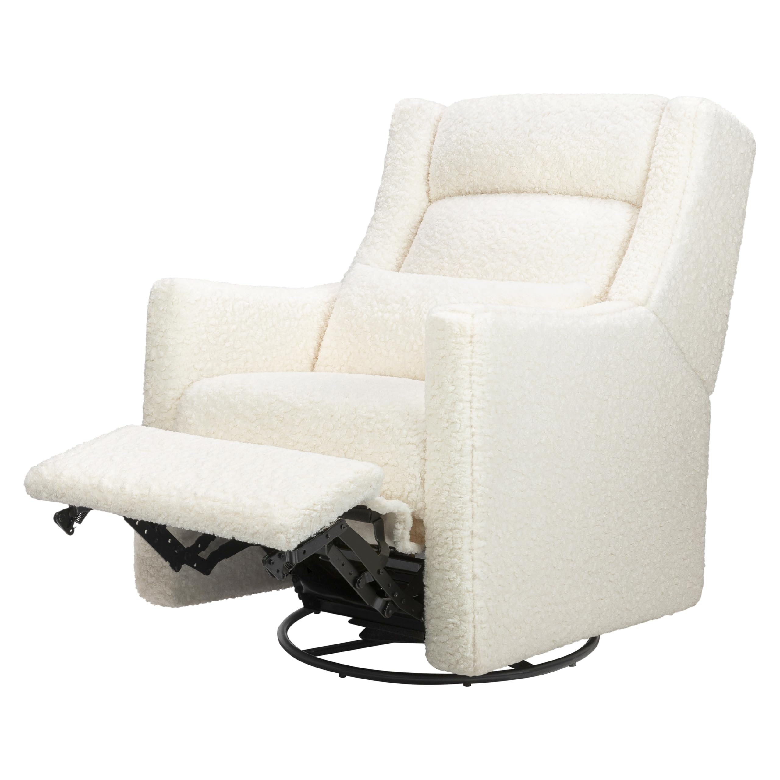 Babyletto Kiwi Plus Power Recliner and Swivel Glider with Power Headrest and USB Port in Cream Shearling, Greenguard Gold and CertiPUR-US Certified