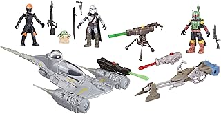 STAR WARS Mission Fleet Mando's N-1 Starfighter, 2.5-Inch Scale Mandalorian Action Figure Set, Toys for 4 Year Old Boys & Girls (Amazon Exclusive)