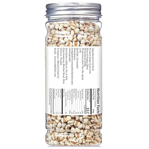 Miniatura 2 de Job's Tears - Semilla de coix 18 oz/500 g – Cebada perlada natural, ideal para té, bebidas, gachas de avena y sopa, sin gluten, sin aditivos