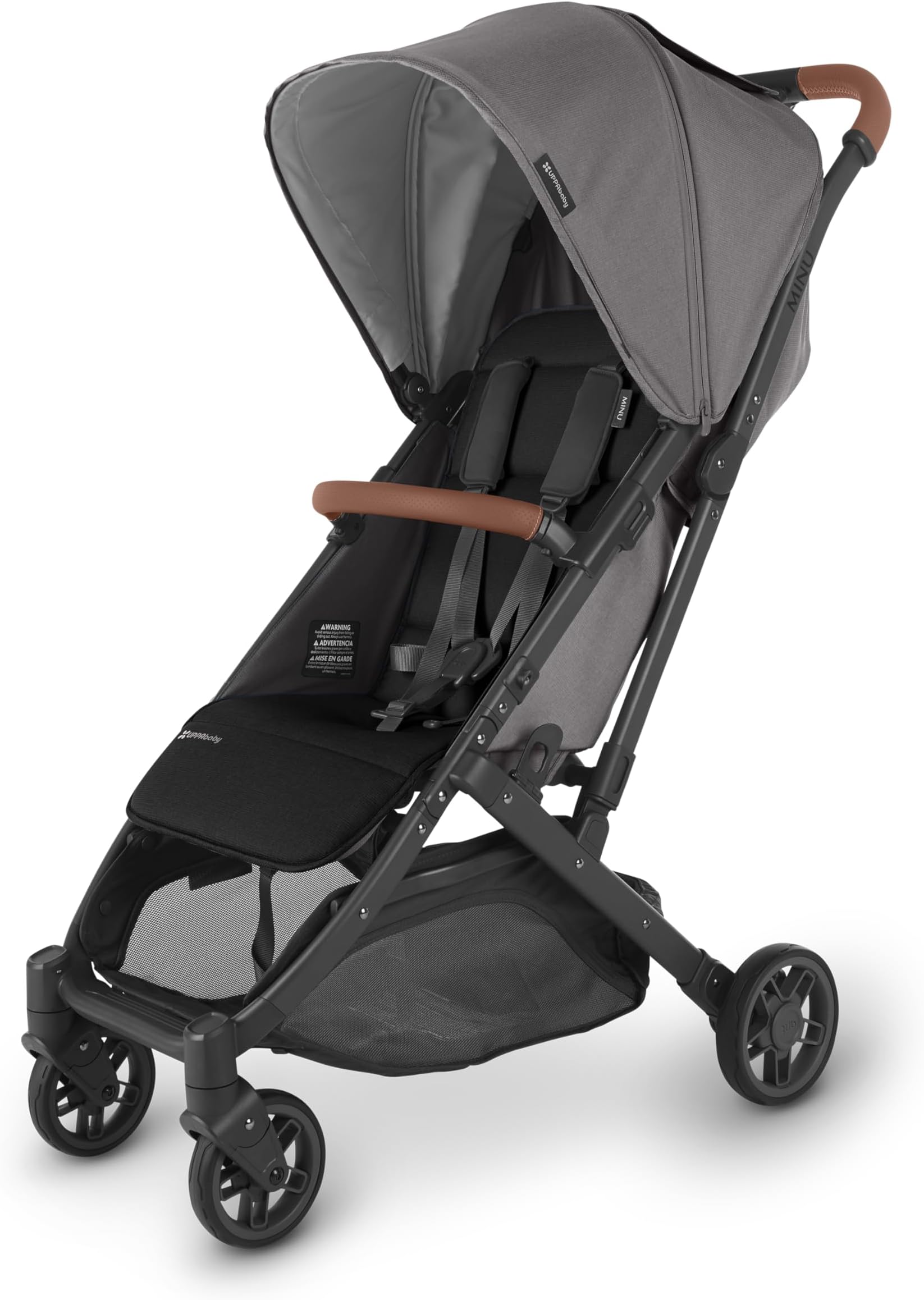 MINU V2 Stroller-Greyson (Charcoal mélange/Carbon/Saddle Leather)