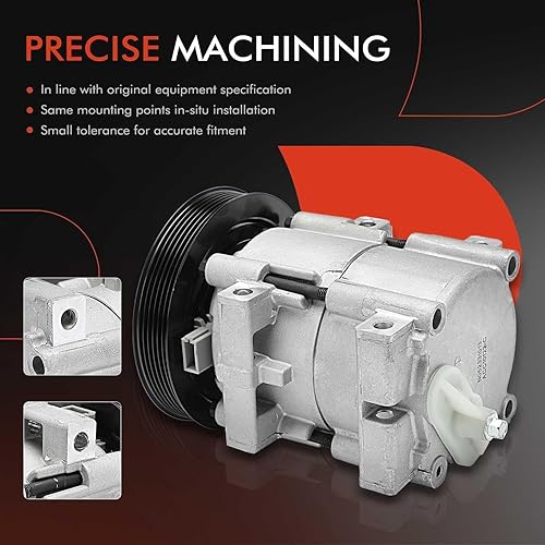 Miniatura 5 de A-Premium Compresor de aire acondicionado de CA con embrague compatible con Ford F-150 1990-1996, F-250 1990-1995, F-350/F-53 Chassis 1990-1995,