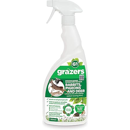 Grazers ltd GRAZERS G1-Effective Against Damage from Rabbits, Pigeon, Deer Etc 750ml Ready to Use Eco Spray, Nylon/A