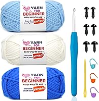 Vista 67 de Hilo de Ganchillo para Principiantes Verde Manzana Hilo de Algodón para Tejer y Tejido - Kit de Ganchillo para Principiantes - 3 * 50g