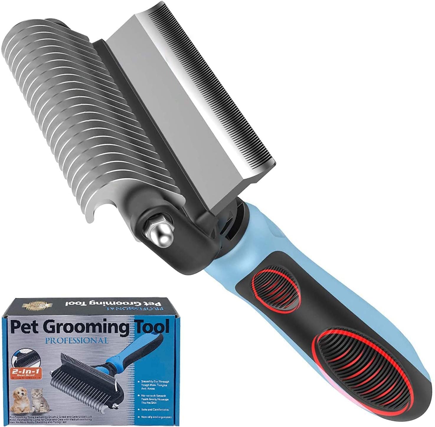IFAN Professional 2in1 Pet Comb Cat Brush Dog Brush Cat Grooming Comb