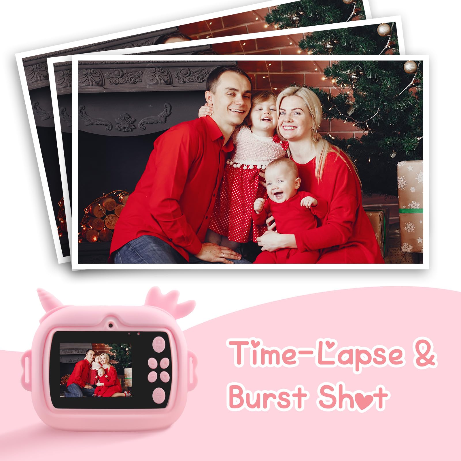 Kinderkamera Sofortbildkamera, 2,4 Zoll Dual Kamera, 1080P Digitalkamera für Kinder, 32 GB Karte, Fotopapier