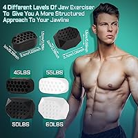 Vista 3 de PAFUWEI Ejercitador de mandíbula para hombres y mujeres, 4 niveles de resistencia, ejercitador de línea de mandíbula, entrenador de mandíbula