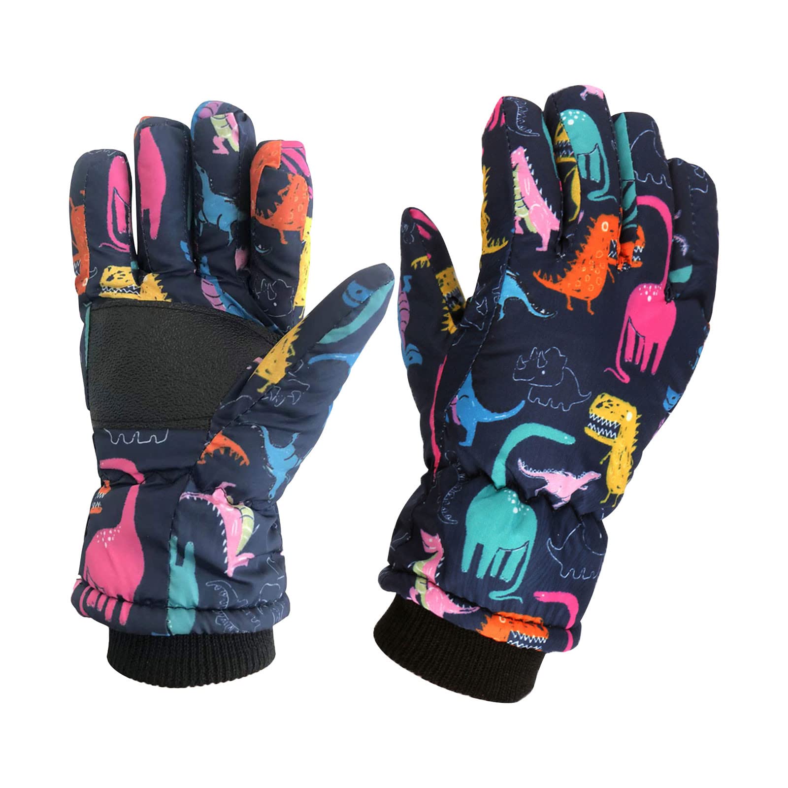 Guantes de esquí de invierno for niños,Niños Niñas Deportes al aire libre Esquí Mitones a prueba de viento engrosados,Adecuados for niños y niñas Juego al aire libre en clima frío/45(Color:4)
